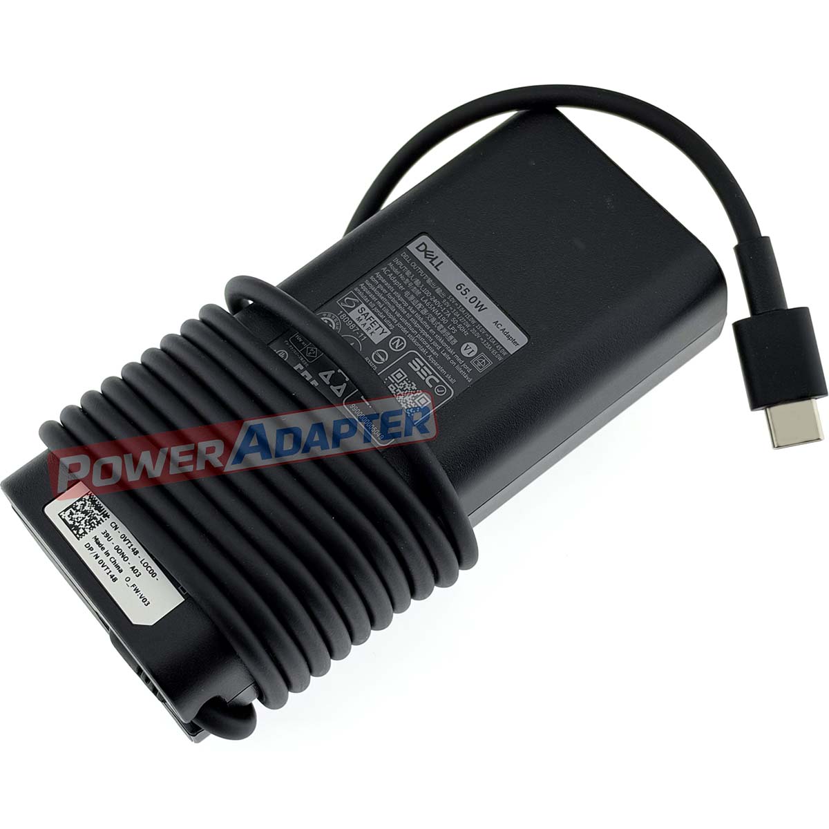 Dell 65W USB-C Oplader Origineel Achterkant